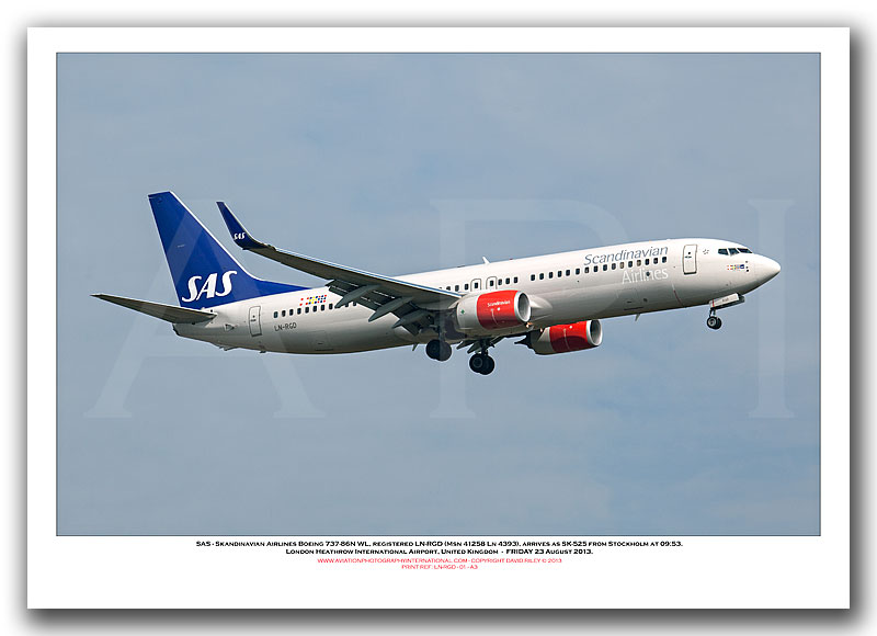 LN-RGD - SAS Skandinavian Airlines Boeing 737-86N WL (Msn 41258 Ln 4393) - 01
