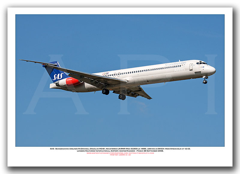 LN-RMR - SAS - Skandinavian Airlines McDonnell Douglas MD-81 (Msn 53365 Ln 1998) - 01
