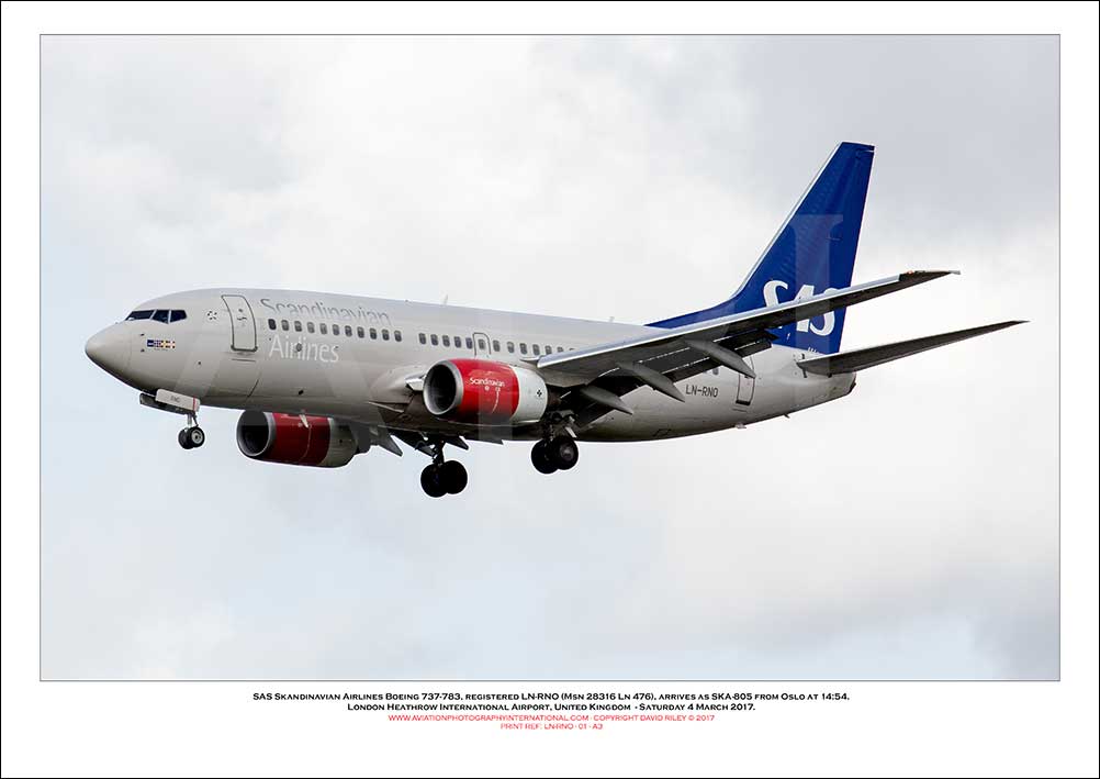 LN-RNO - SAS Skandinavian Airlines Boeing 737-783  (Msn 28316 Ln 476) - 01