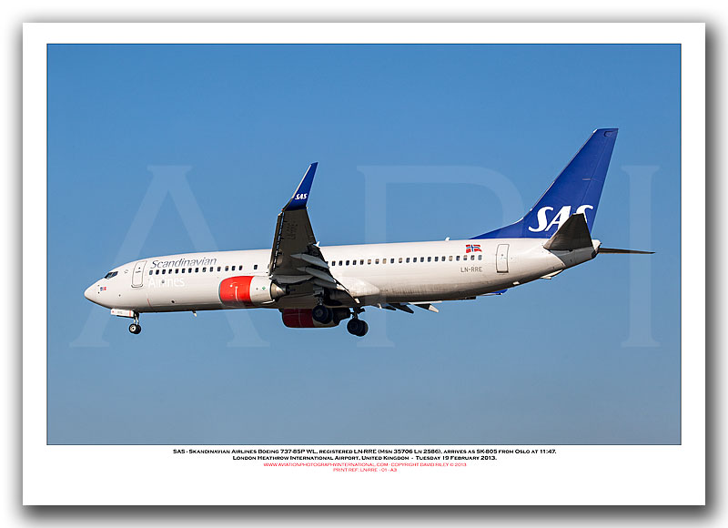 LN-RRE - SAS Skandinavian Airlines Boeing 737-85P WL (Msn 35706 Ln 2586) - 01