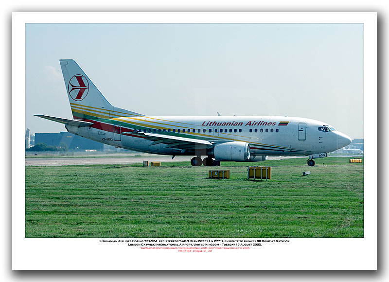 LY-AGQ -  Lithuanian Airlines Boeing 737-524  (Msn 26339 Ln 2771) - 01