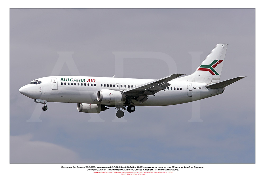 LZ-BOL-  Bulgaria Air Boeing 737-3M8  (Msn 24024 ln 1689) - 01