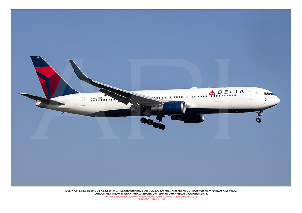 N1608 - Delta Air Lines Boeing 767-332 ER WL  (Msn 30573 Ln 788) - 01