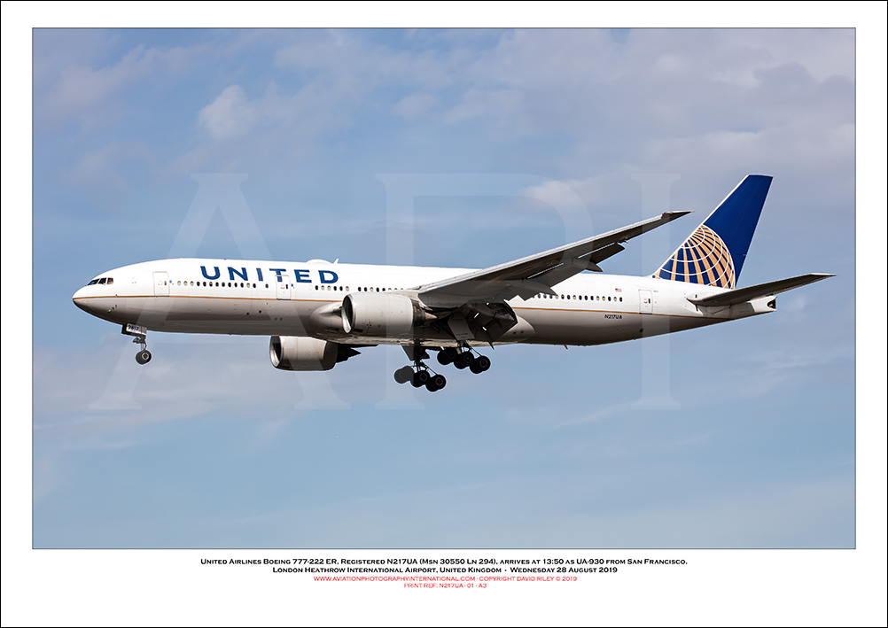 N217UA - United Airlines Boeing 777-222 ER  (Msn 30550 Ln 294) - 01