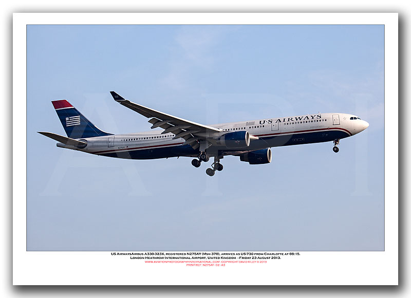 N275AY - US Airways Airbus A330-323X, (Msn 370) - 02