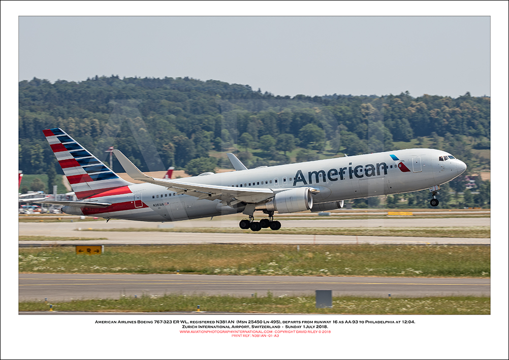 N381AN- American Airlines Boeing 767-323 ER WL ( (Msn 25450 Ln 495) - 01