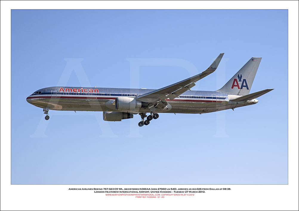 N386AA- American Airlines Boeing 767-323 ER WL (Msn 27060 Ln 540) - 01