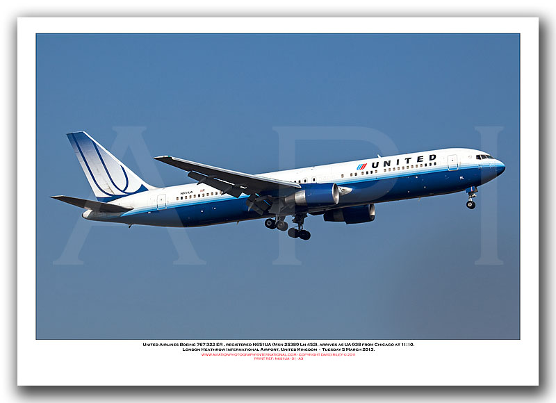 N651UA - United Airlines Boeing 767-322 ER  (Msn 25389 Ln 452) - 01