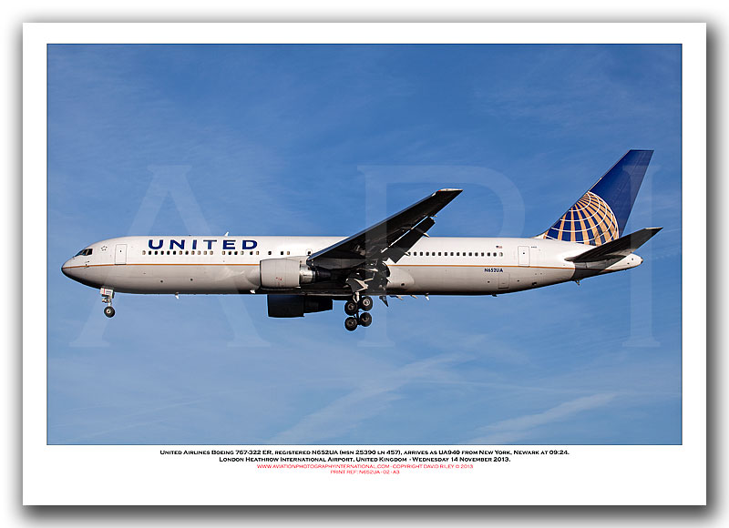 N652UA - United Airlines Boeing 767-322 ER  (Msn 25390 ln 457) - 02