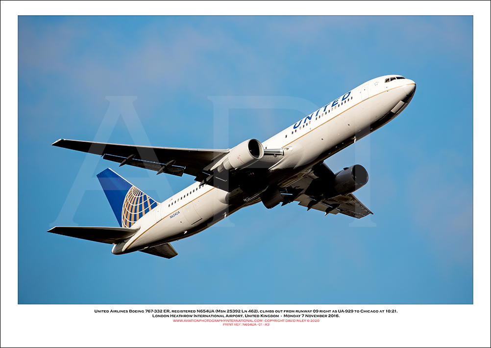 N654UA - United Airlines Boeing 767-322 ER  (Msn 25392 Ln 462) - 01