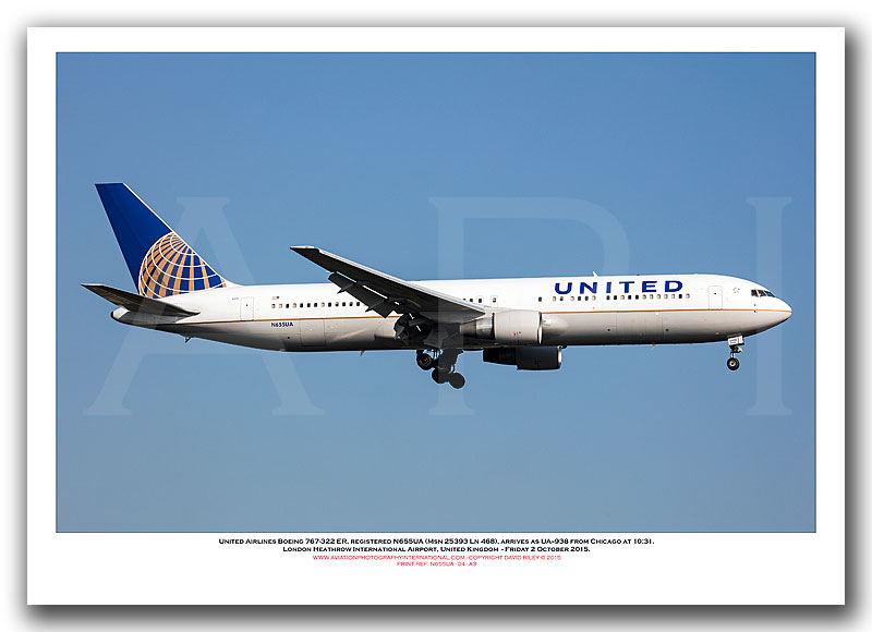 N655UA - United Airlines Boeing 767-322 ER  (Msn 25393 Ln 468) - 04