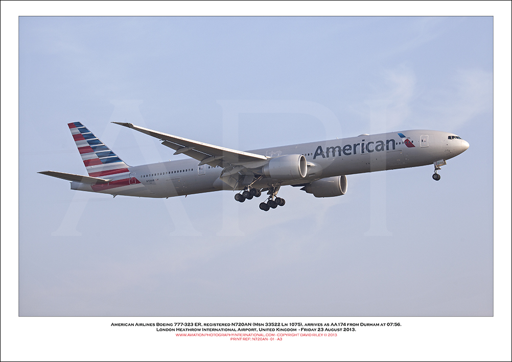N720AN- American Airlines Boeing 777-323 ER (Msn 33522 Ln 1075) - 01