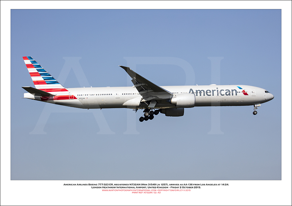 N732AN- American Airlines Boeing 777-323 ER (Msn 31549 Ln 1257) - 01