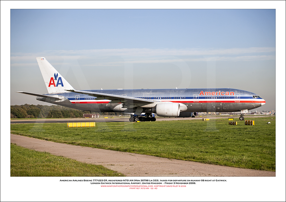 N751AN- American Airlines Boeing 777-223 ER (Msn 30798 Ln 333) - 02