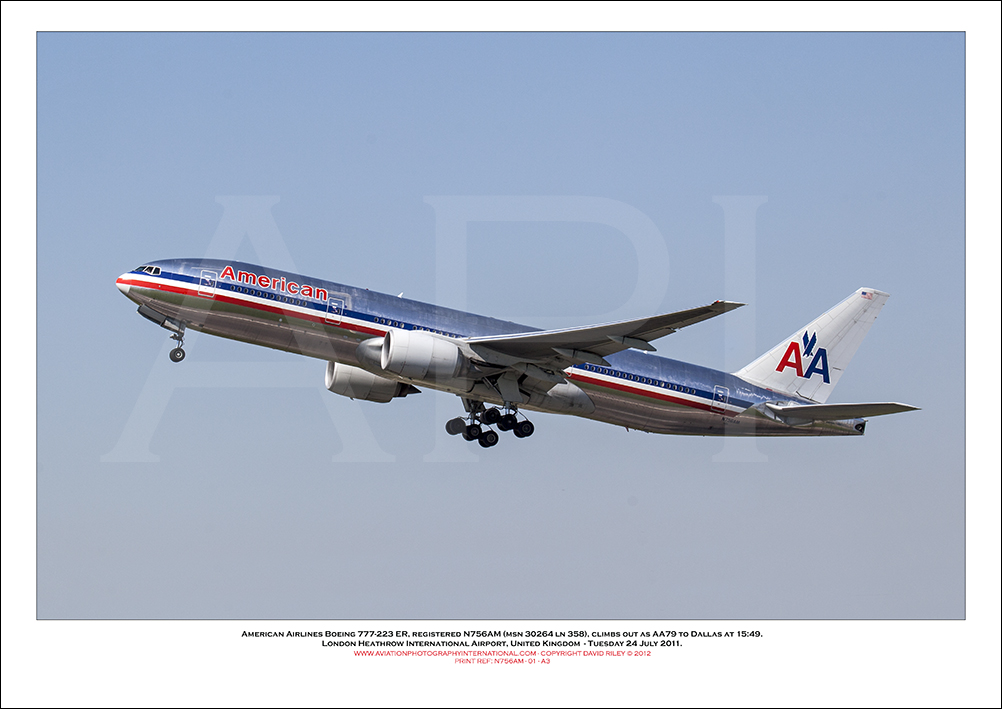 N756AM- American Airlines Boeing 777-223 ER  (Msn 30264 ln 358)) - 01