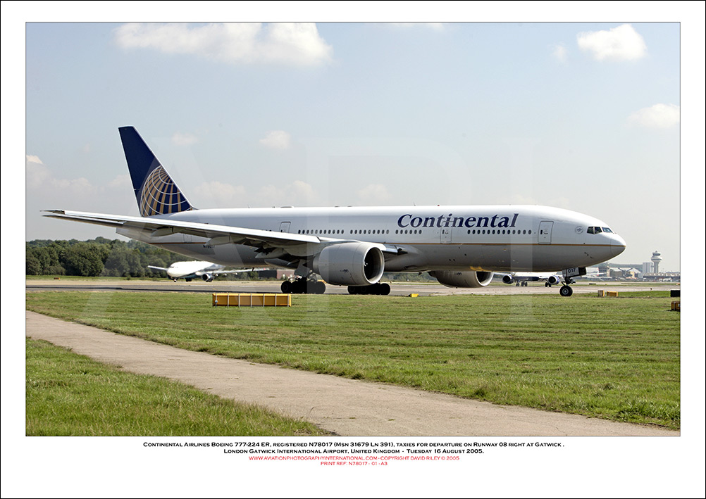 N78017 - Continental Airlines Boeing 777-224 ER (Msn 31679 Ln 391) - 01