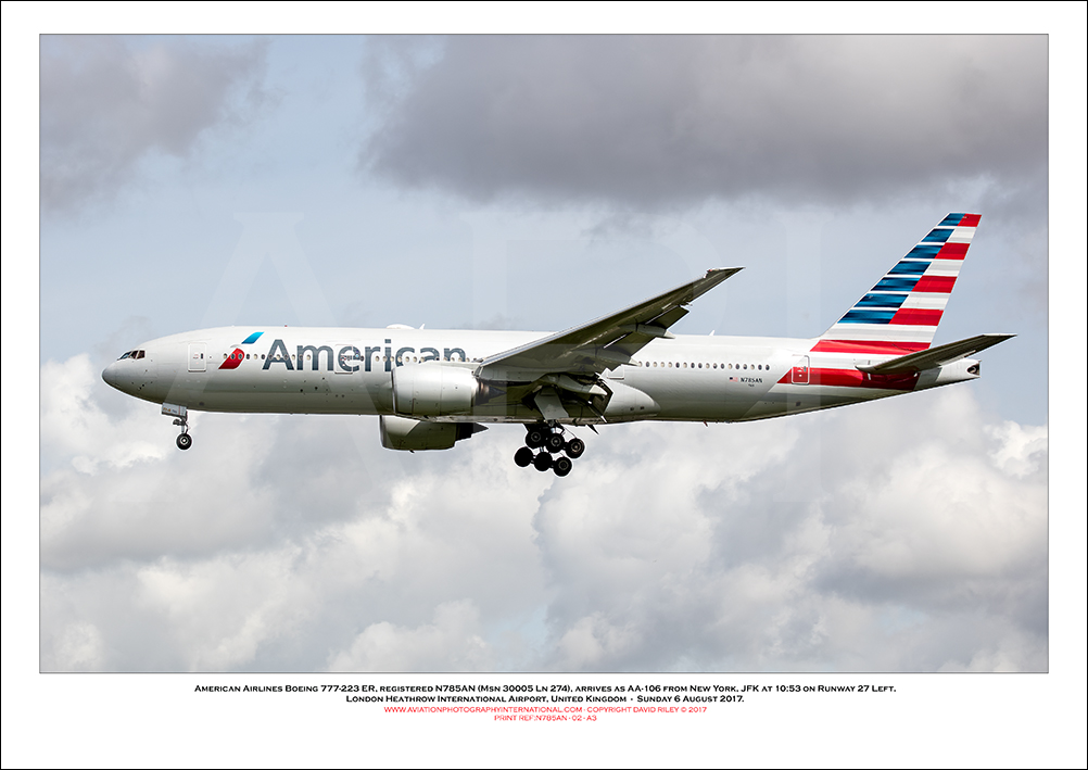 N785AN- American Airlines Boeing 777-223 ER  (Msn 30005 Ln 274)  - 02