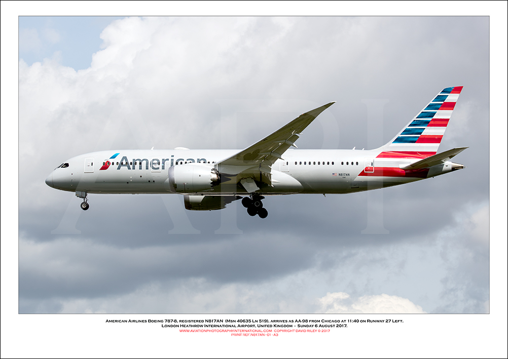 N817AN - American Airlines Boeing 787-8 (Msn 40635 Ln 519) - 01