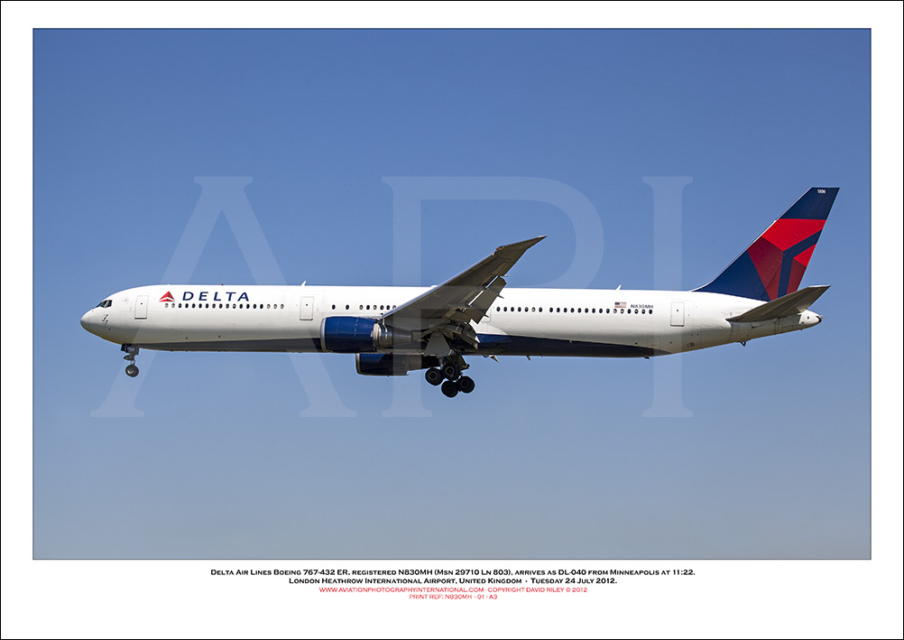 N830MH - Delta Air Lines Boeing 767-432 ER  (Msn 29710 Ln 803) - 01
