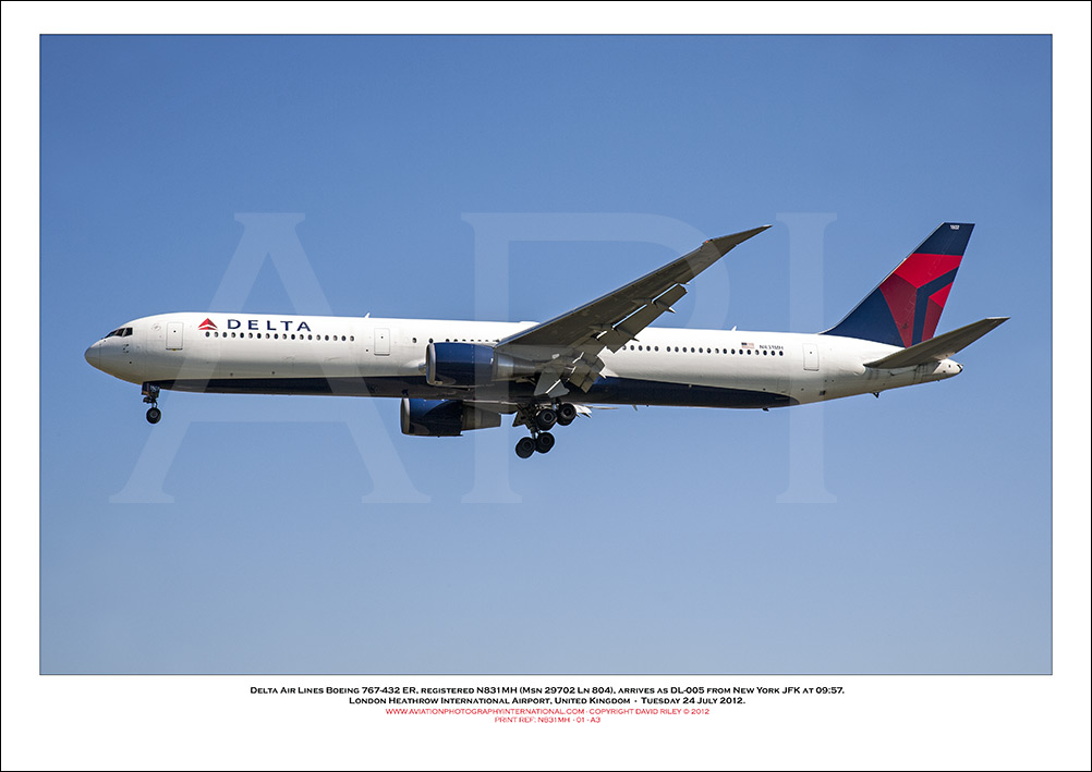 N831MH - Delta Air Lines Boeing 767-432 ER  (Msn 29702 Ln 804) - 01