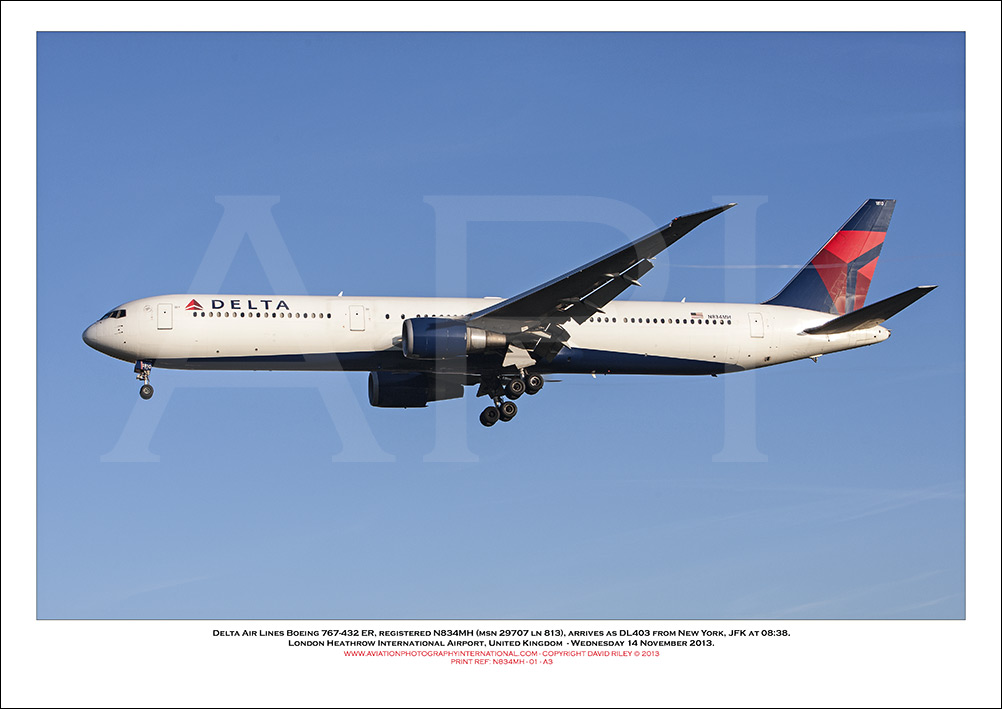 N834MH - Delta Air Lines Boeing 767-432 ER  (Msn 29707 Ln 813) - 01
