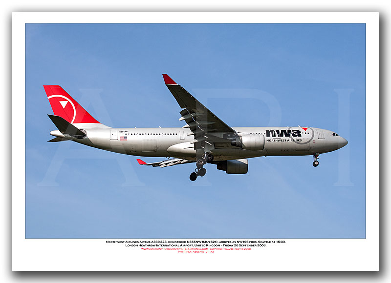 N855NW -Northwest Airlines Airbus A330-223 (Msn 621) - 01