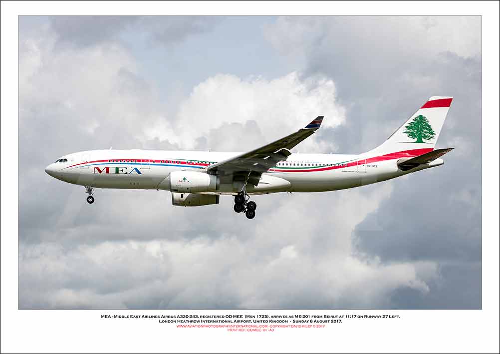 OD-MEE - MEA- Middle East Airlines Airbus A330-243  (Msn 1725) - 01
