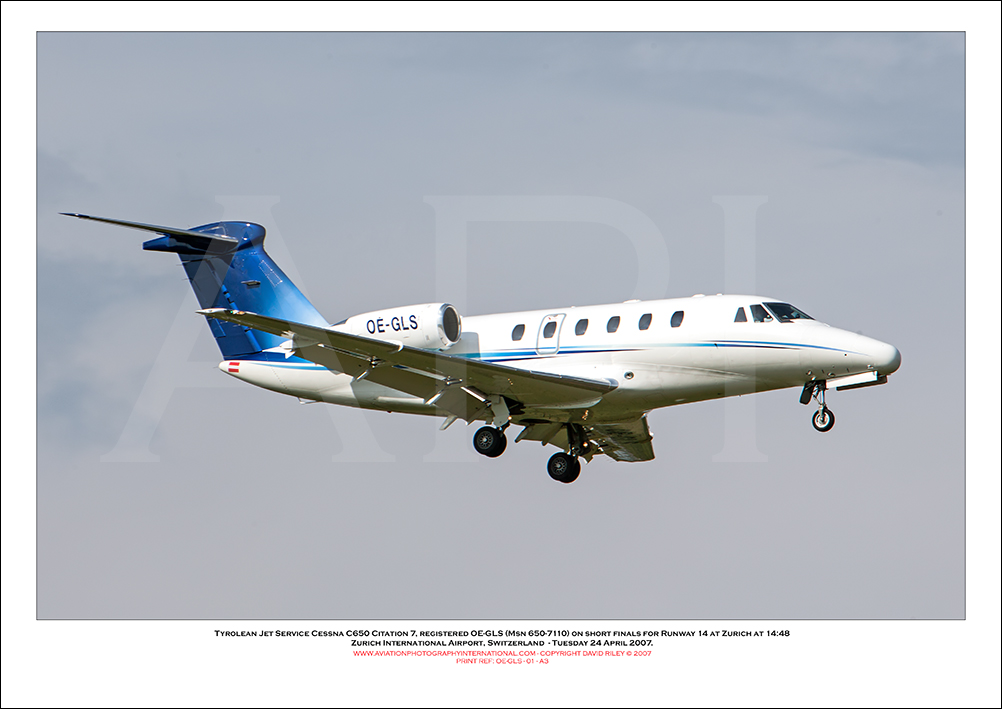 OE-GLS - Tyrolean Jet Service Cessna C650 Citation 7 (Msn 650-7110) - 01