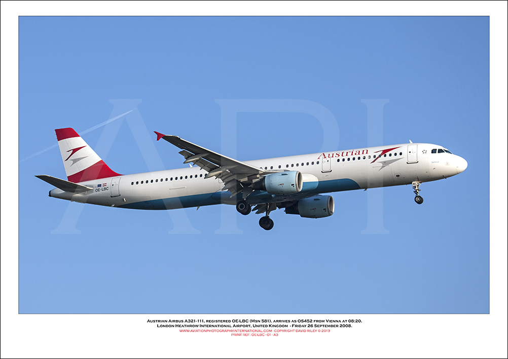 OE-LBC- Austrian Airbus A321-111  (Msn 581 ) - 01