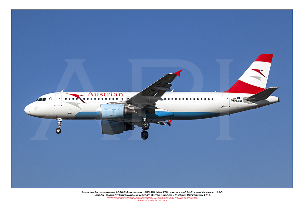 OE-LBO- Austrian Airbus A320-214  (Msn 776) - 01