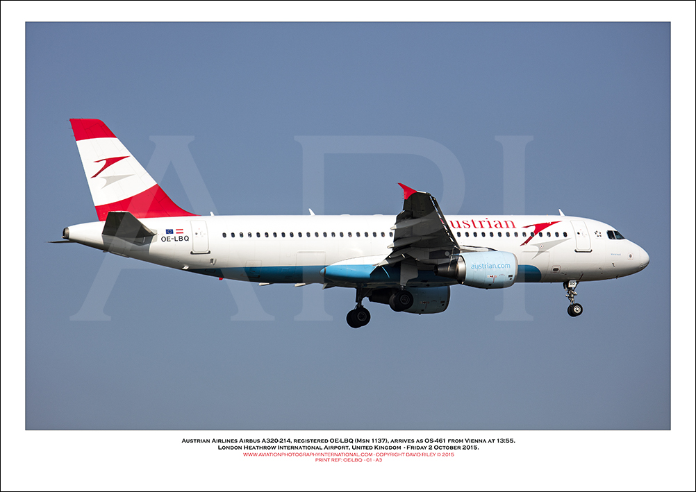 OE-LBQ- Austrian Airbus A320-214  (Msn 1137) - 01