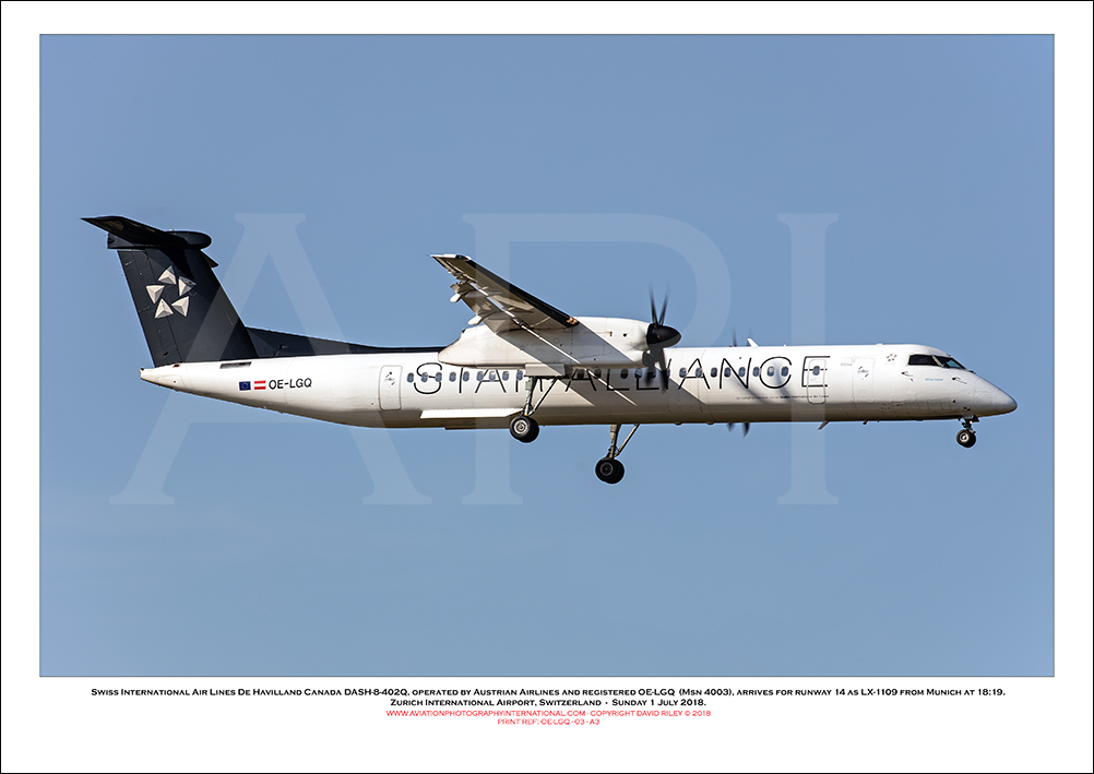 OE-LGQ - Swiss International Air Lines  De Havilland Canada DASH-8-402Q (Msn 4003) - 03