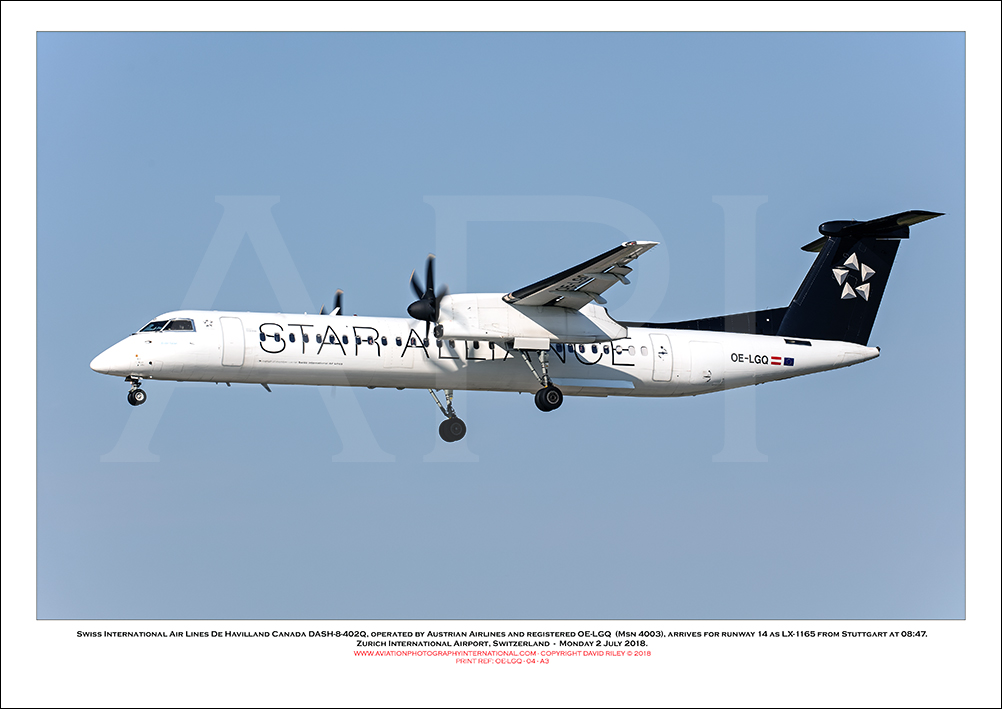 OE-LGQ - Swiss International Air Lines  De Havilland Canada DASH-8-402Q (Msn 4003) - 04