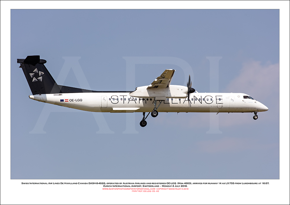 OE-LGQ - Swiss International Air Lines  De Havilland Canada DASH-8-402Q (Msn 4003) - 05