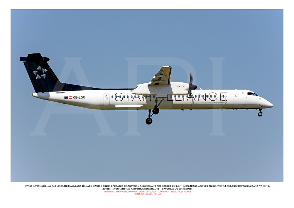 OE-LGR - Swiss International Air Lines  De Havilland Canada DASH-8-402Q (Msn 4045) - 01