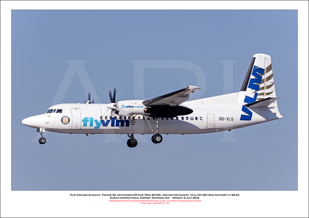 OO-VLQ - VLM Airlines Slovenia  Fokker 50 (Msn 20159) - 01