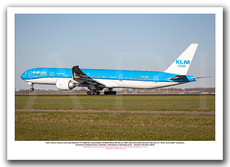 PH-BVB -  KLM - Royal Dutch Airlines Boeing 777-306 ER (Msn 36145 Ln 706) - 01