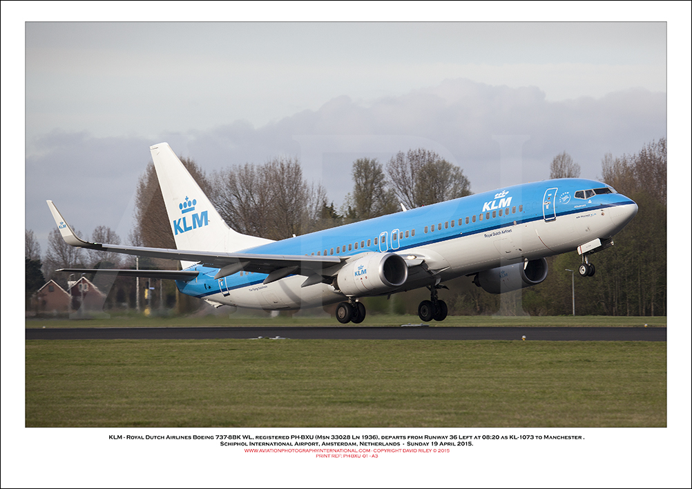 PH-BXU -  KLM - Royal Dutch Airlines Boeing 737-8BK WL (Msn33028 Ln 1936) - 01