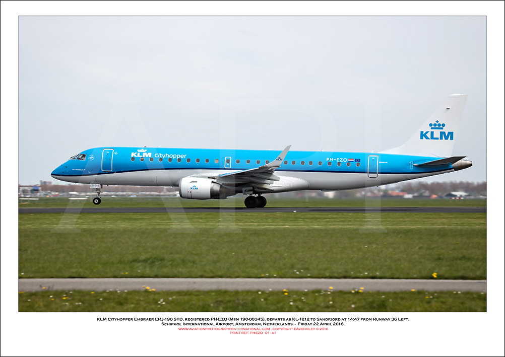 PH-EZO - KLM Cityhopper Embraer ERJ -190 STD (Msn  190-00345) - 01