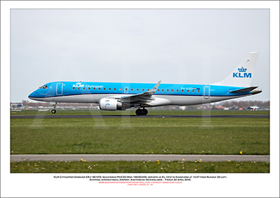 PH-EZO - KLM Cityhopper Embraer ERJ -190 STD (Msn  190-00345) - 01