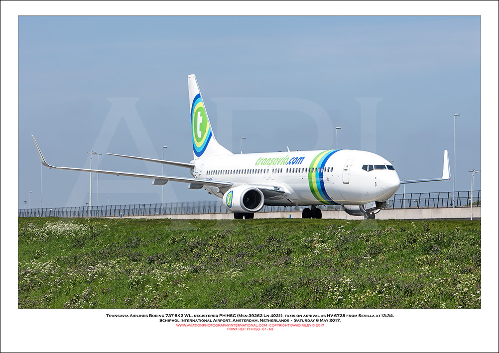PH-HSG - Transavia Airlines Boeing 737-8K2 WL  (Msn 39262 Ln 4021) - 01