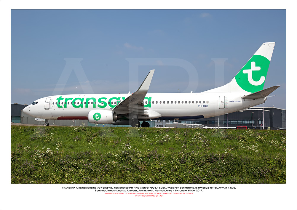 PH-HXE - Transavia Airlines Boeing 737-8K2 WL  (Msn 61790 Ln 5951) - 01