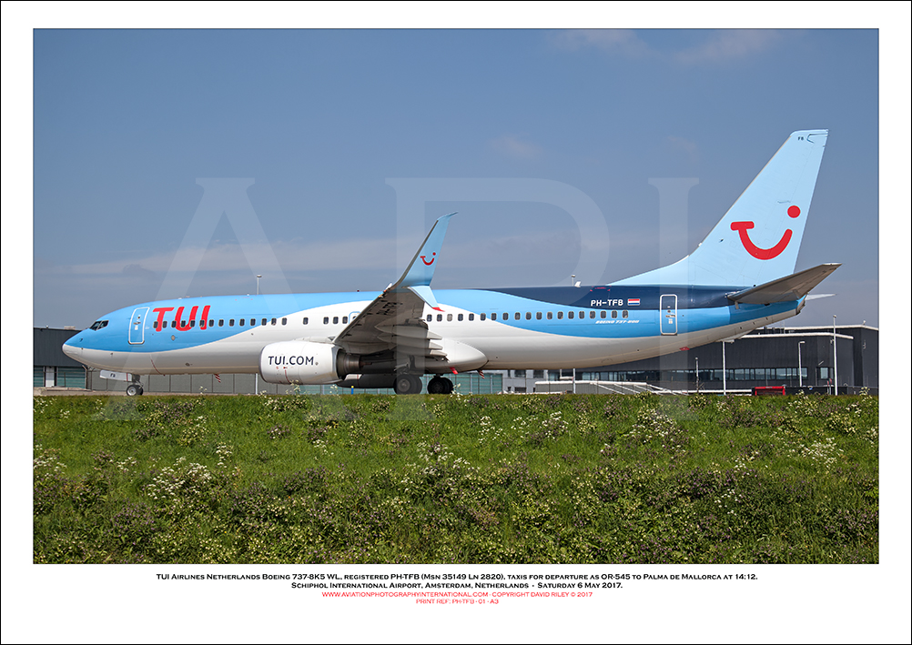 PH-TFB - TUI Airlines Netherlands Boeing 737-8K5 WL  (Msn 35149 Ln 2820) - 01