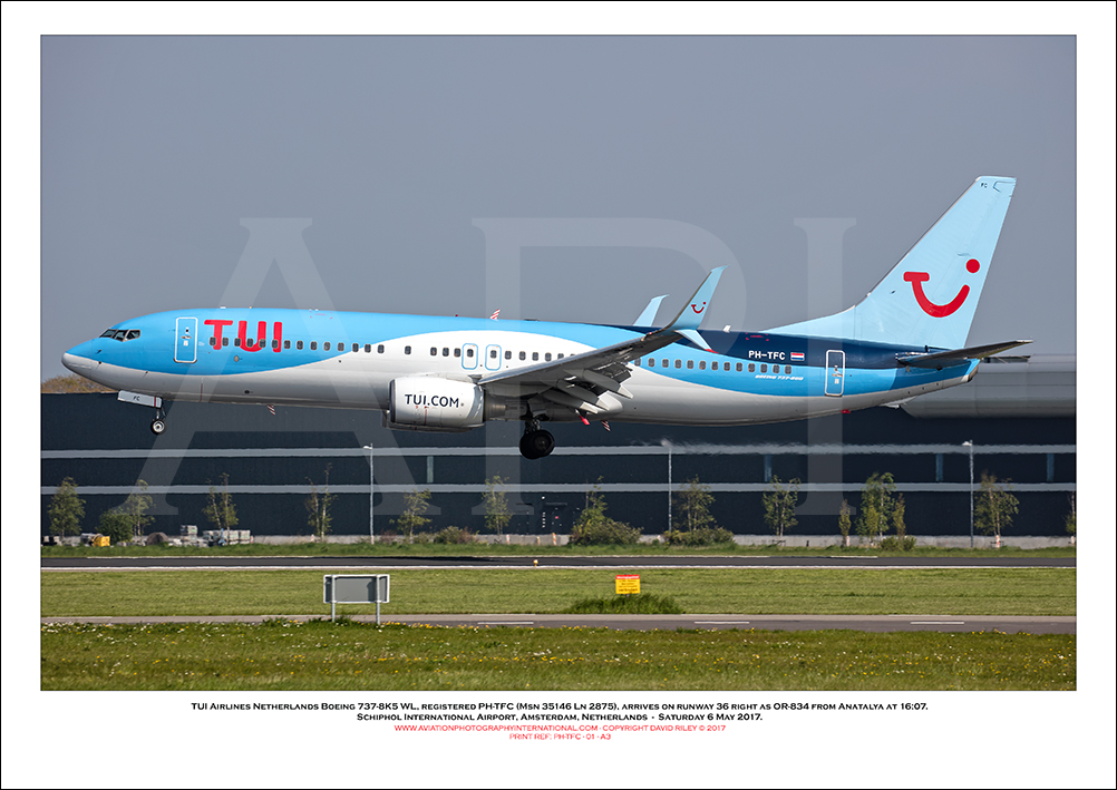PH-TFC - TUI Airlines Netherlands Boeing 737-8K5 WL  (Msn 35146 Ln 2875- 01