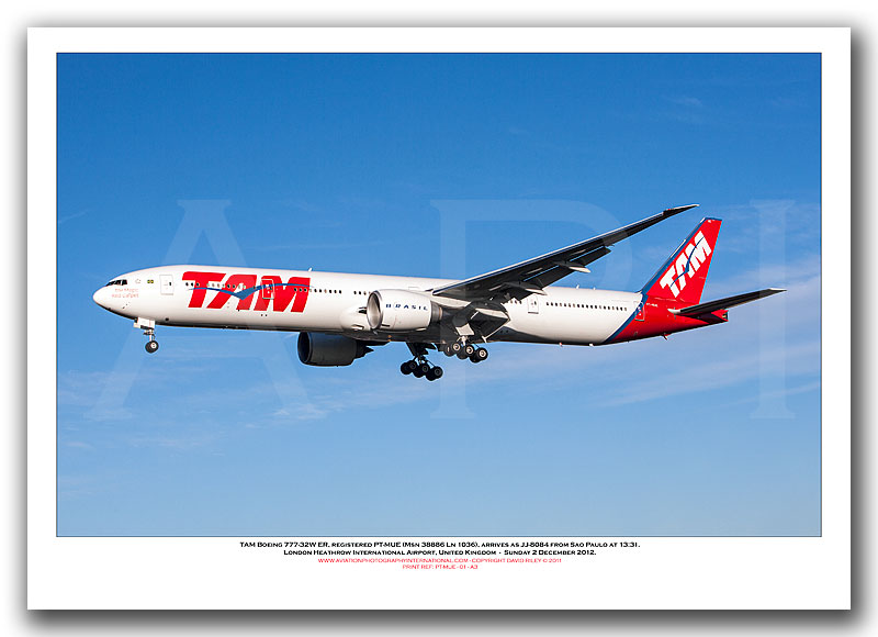 PT-MUE - TAM Boeing 777-32W ER (Msn 38886 Ln 1036) - 01