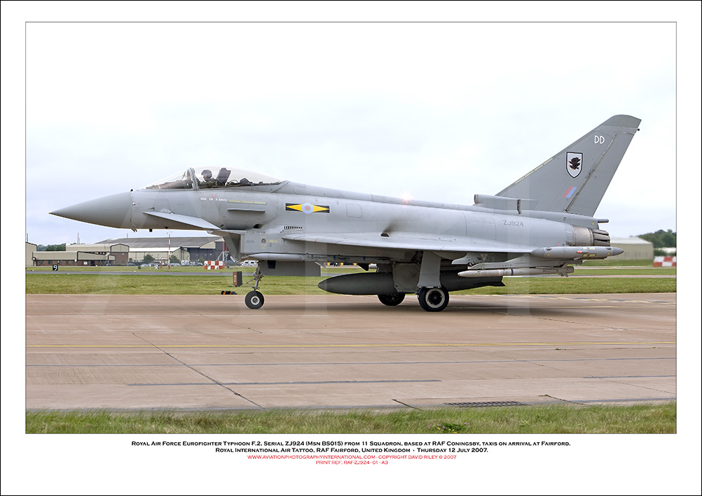 RAF-ZJ924 - Royal Air Force Eurofighter Typhoon F.2,  (Msn  BS015)- 01