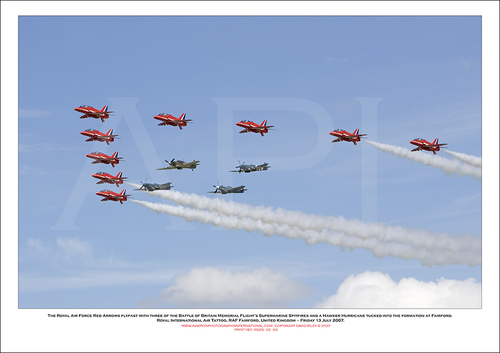 REDS -The Royal Air Force Red Arrows flypast with the Battle of Britain Memorial Flight - 02