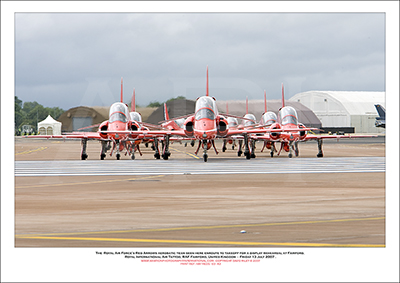REDS -The Royal Air Force�s Red Arrows aerobatic team seen here enroute to takeoff - 03