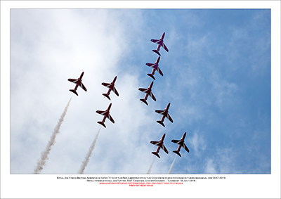 REDS - Royal Air Force Red Arrows flying the Concorde formation at RIAT 2019 - 26