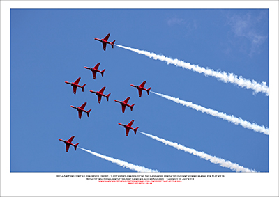 REDS - Royal Air Force Red Arrows flying the Lancaster formation at RIAT 2019 - 29